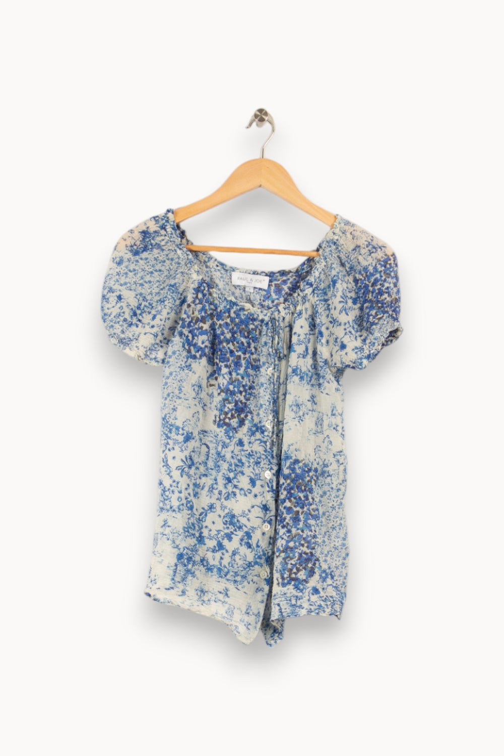 Top bleu et blanc à motifs - Taille S/36