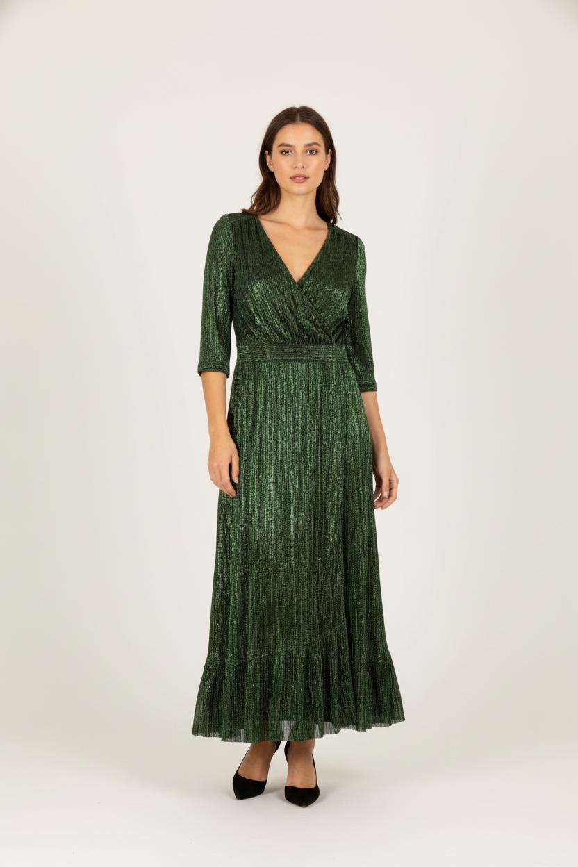 Robe longue verte brillante - Taille M/38
