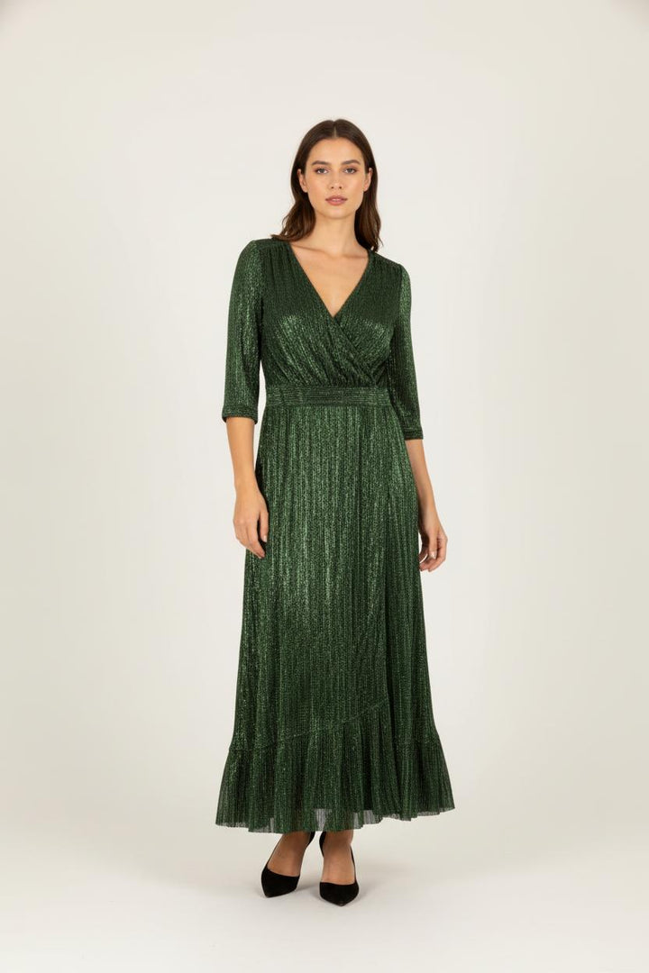 Robe longue verte brillante - Taille M/38