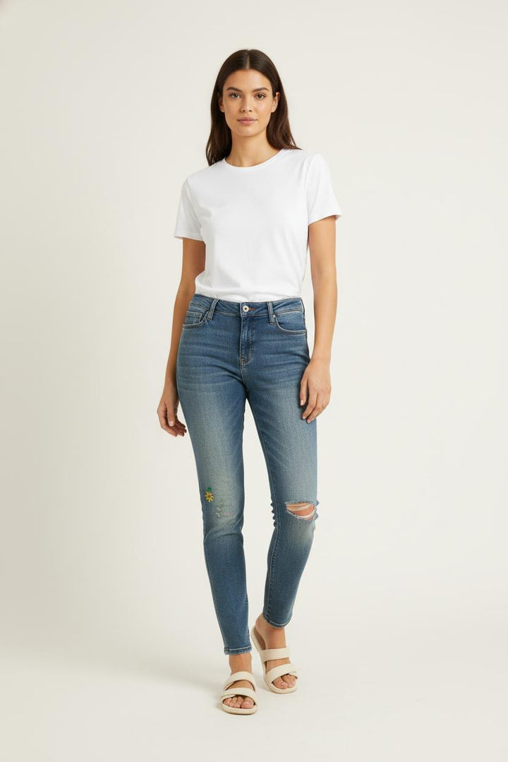 Jean bleu avec détails - Taille S/36