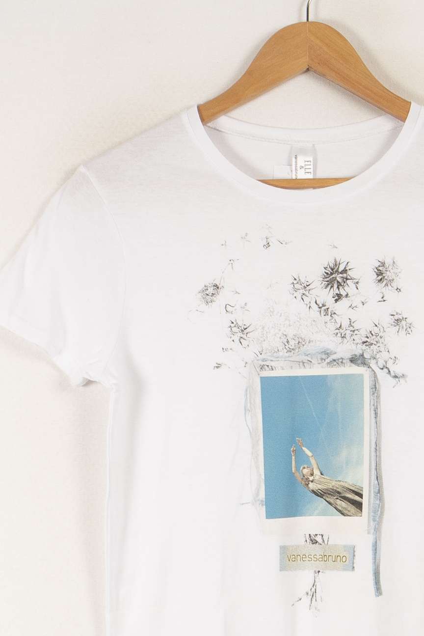 T-shirt blanc avec dessin - Taille S/36