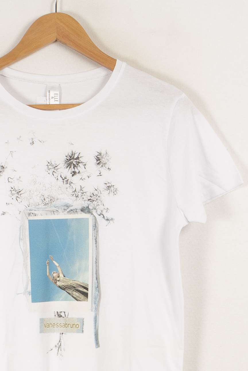 T-shirt blanc avec dessin - Taille S/36