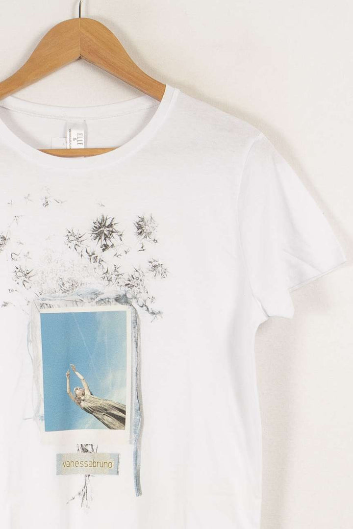 T-shirt blanc avec dessin - Taille S/36