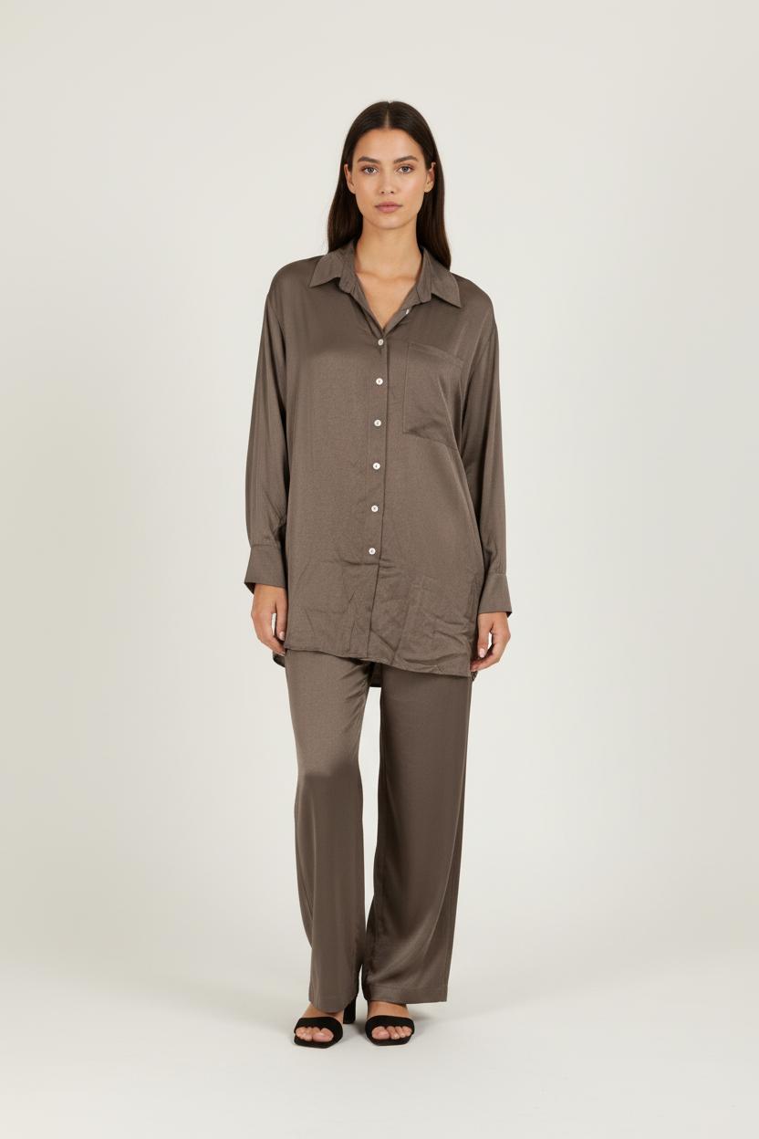 Blouse verte satinée - Taille XS/34