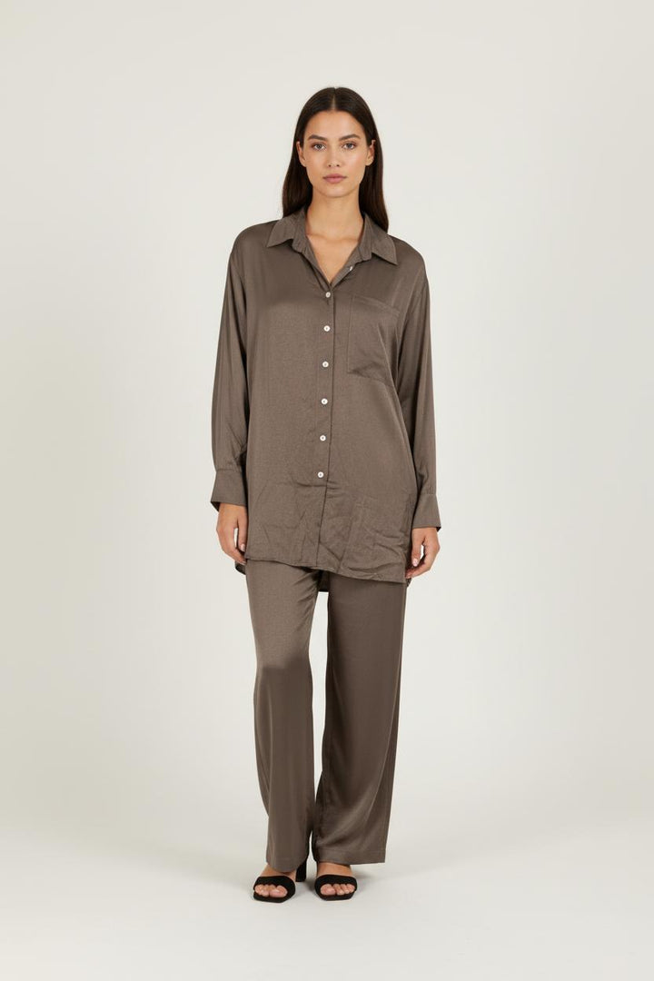Blouse verte satinée - Taille XS/34