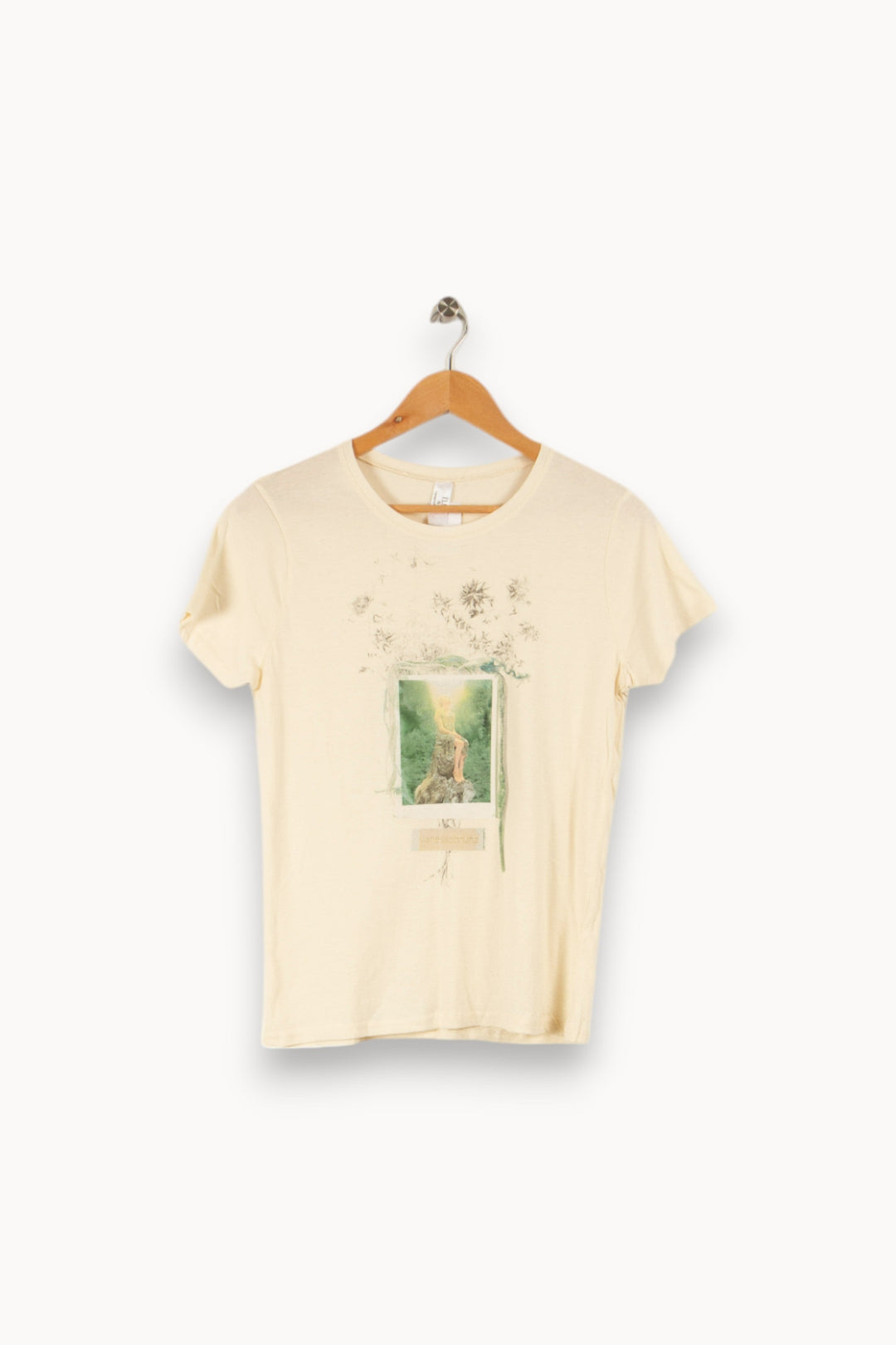 T-shirt beige avec dessin - Taille S/36