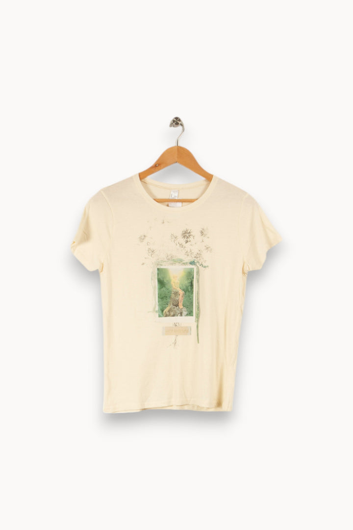 T-shirt beige avec dessin - Taille S/36