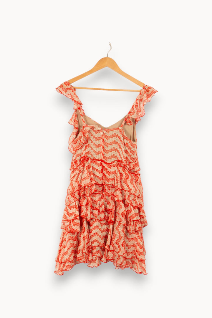 Robe rouge à motifs - Taille XS/34