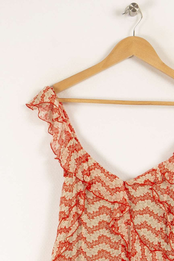 Robe rouge à motifs - Taille XS/34
