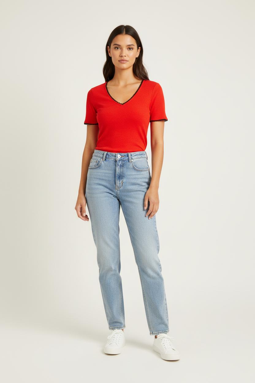 T-shirt rouge - Taille XS/34