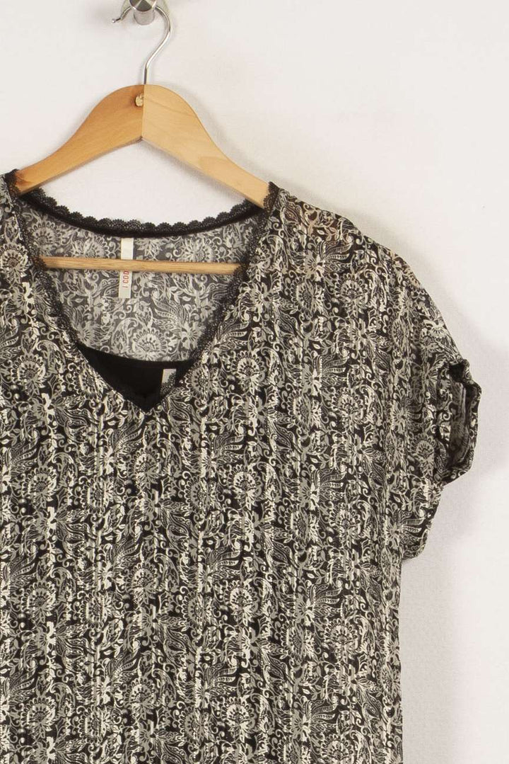 Robe noire et blanche à motifs - Taille XS/34