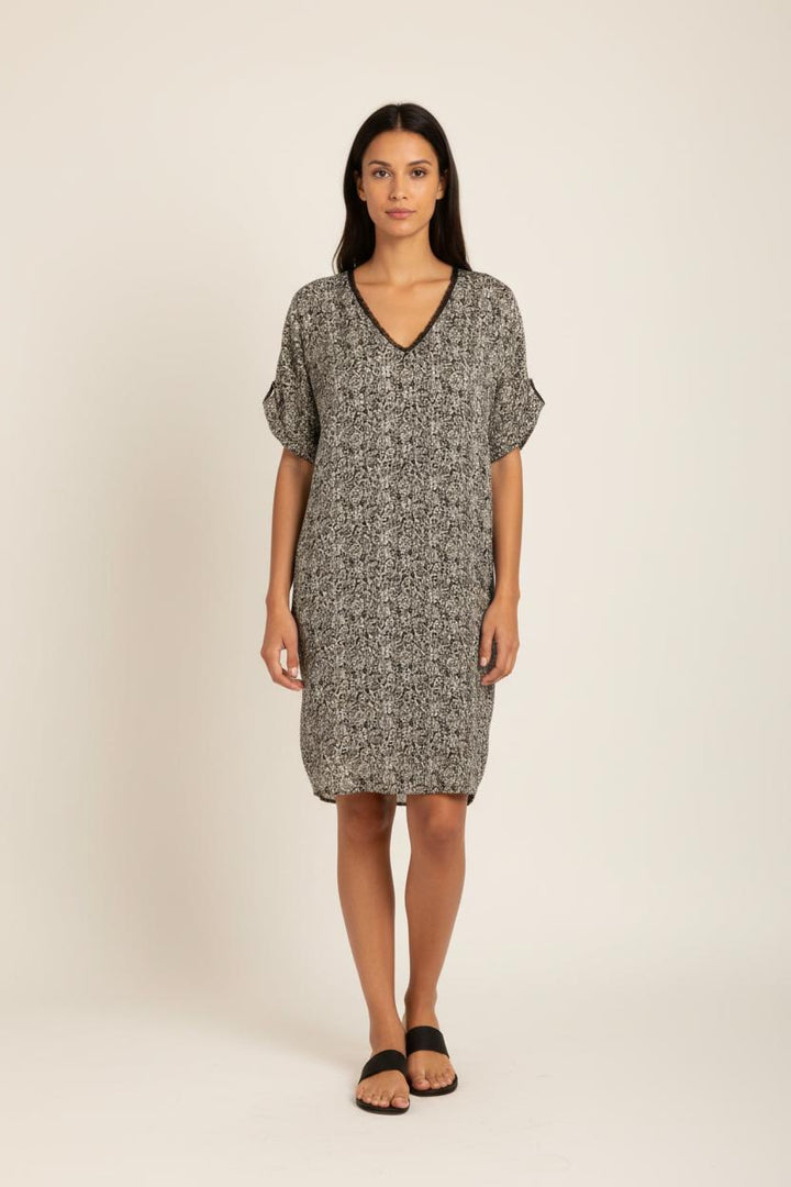 Robe noire et blanche à motifs - Taille XS/34