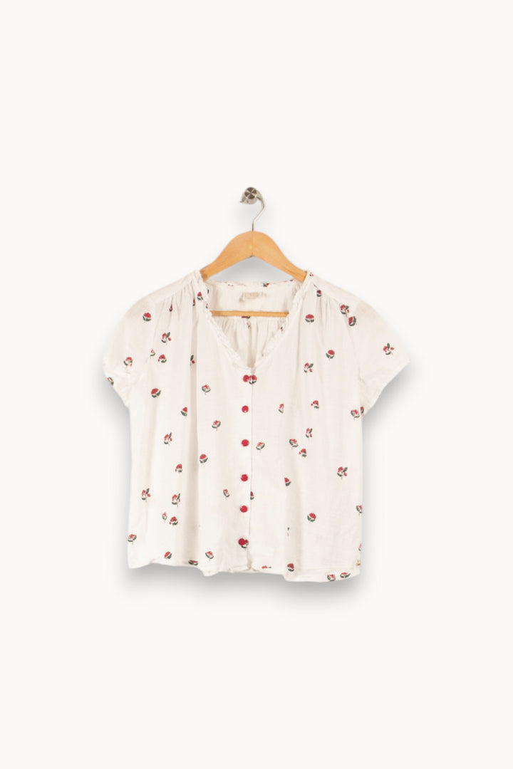 Blouse blanche à motifs - Taille XS/34