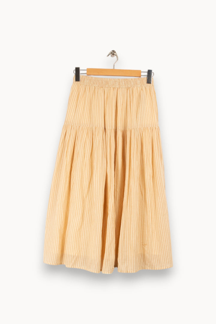 Jupe longue beige rayée - Taille M/38