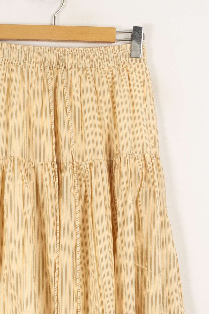 Jupe longue beige rayée - Taille M/38