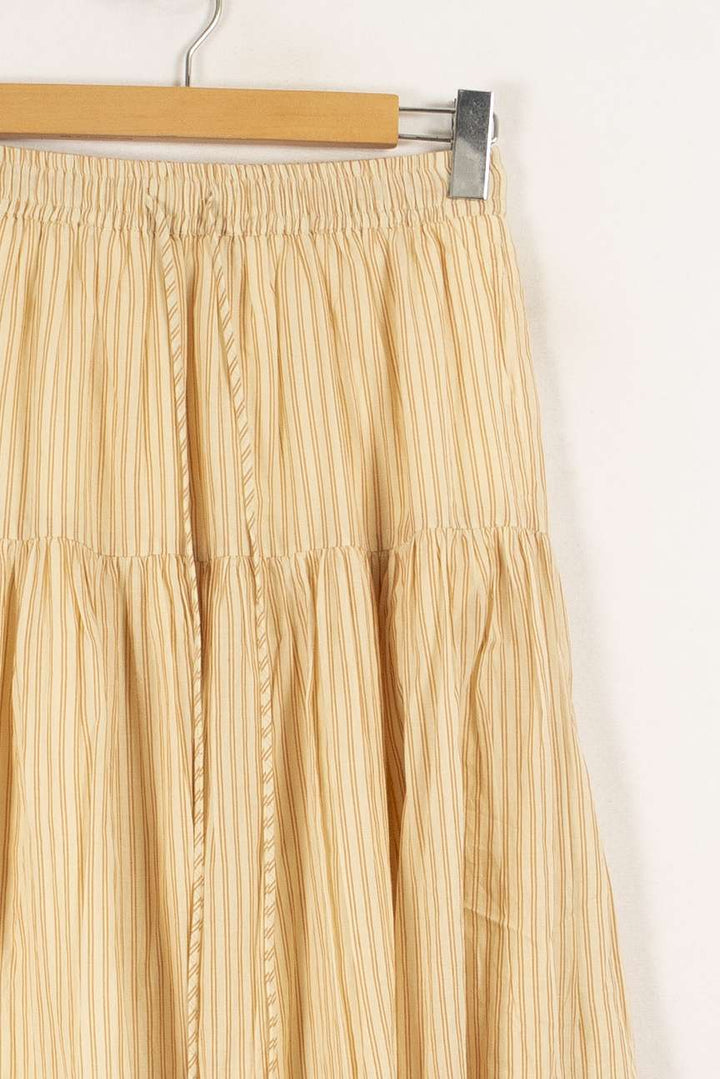 Jupe longue beige rayée - Taille M/38