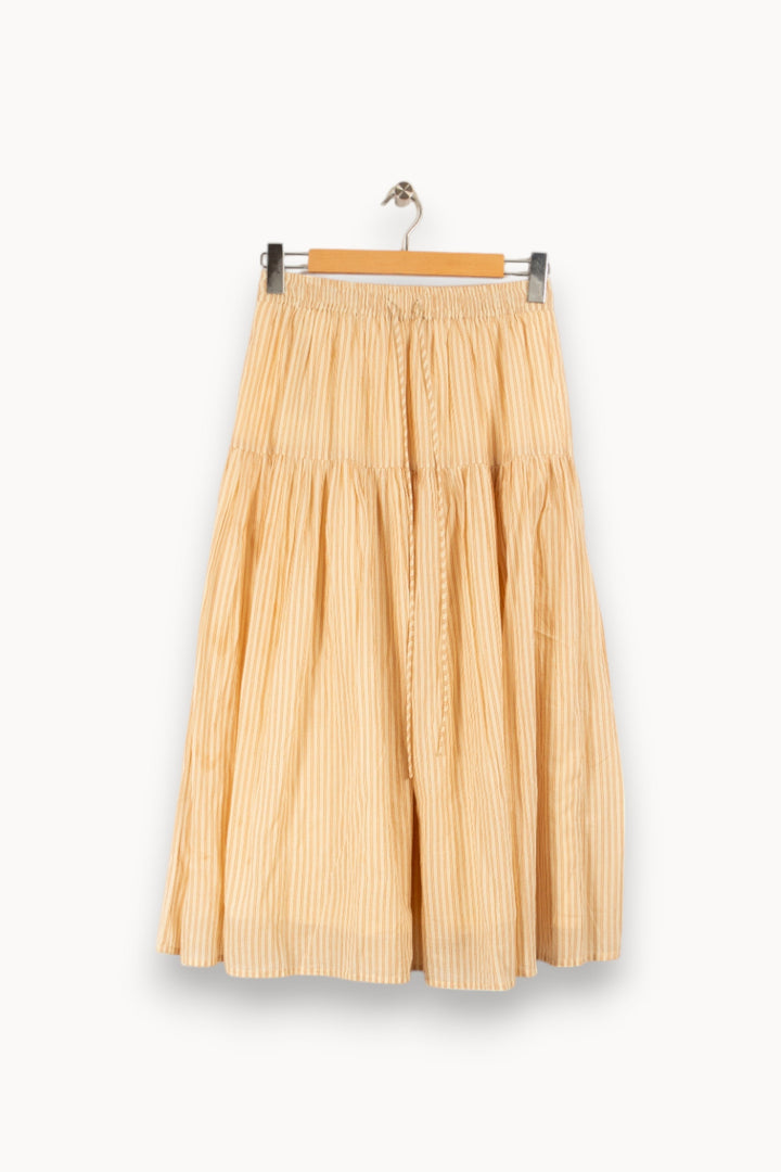 Jupe longue beige rayée - Taille M/38