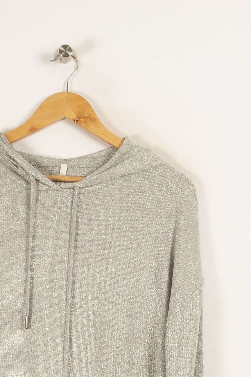 Sweat à capuche gris pailleté - Taille L/40