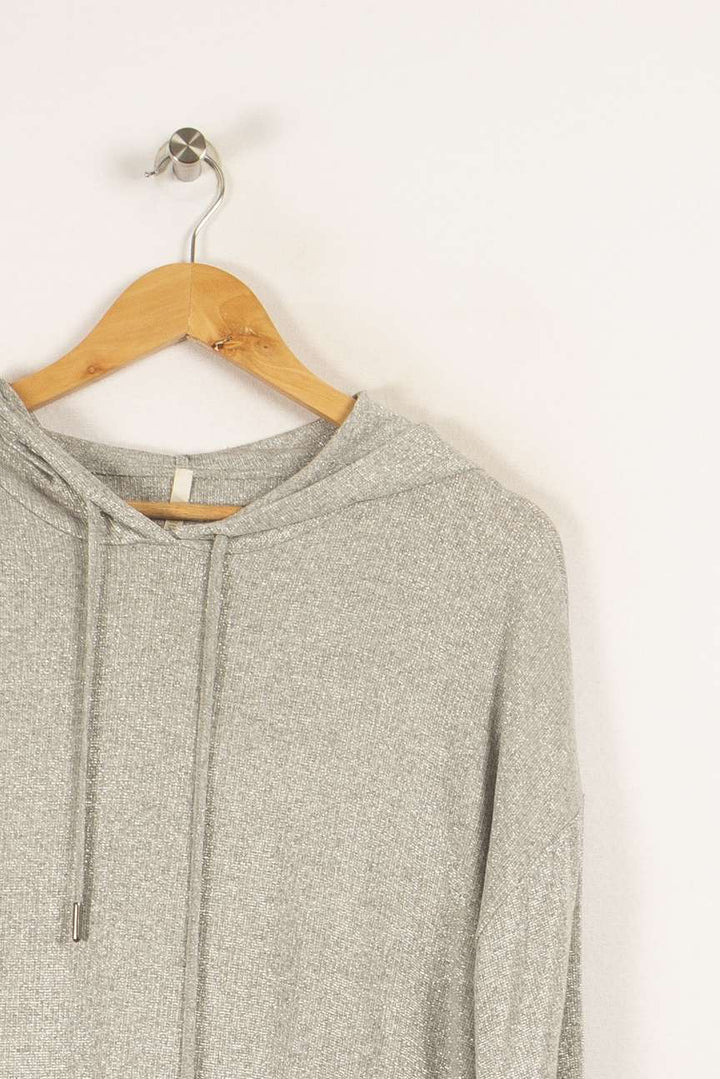 Sweat à capuche gris pailleté - Taille L/40