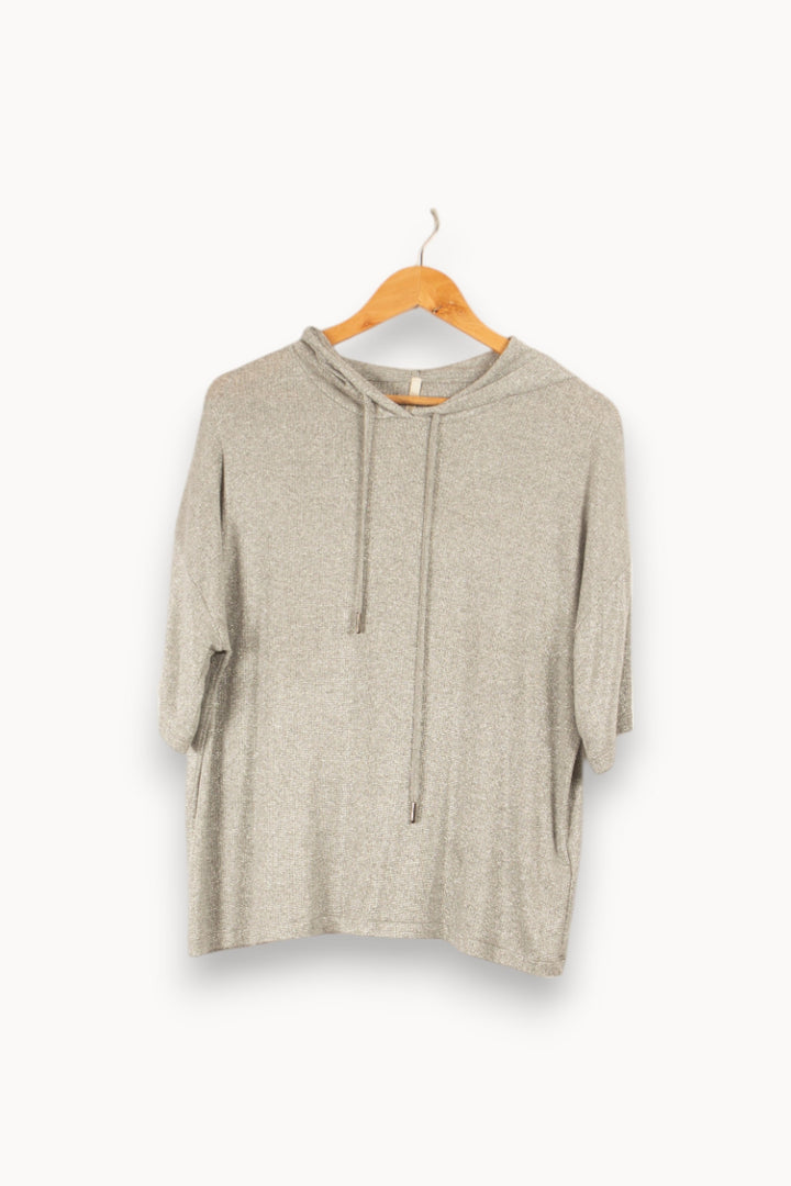 Sweat à capuche gris pailleté - Taille L/40