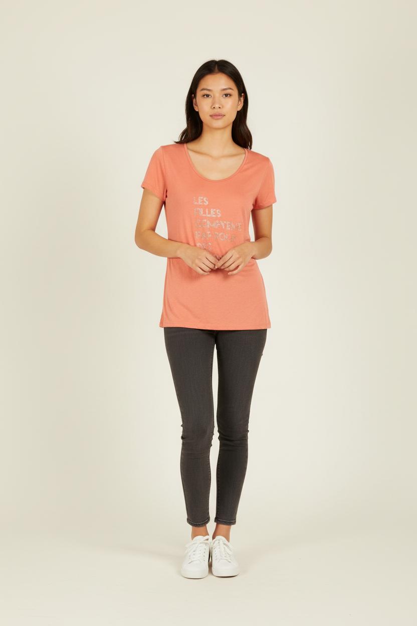 T-shirt rose - Taille XS/34