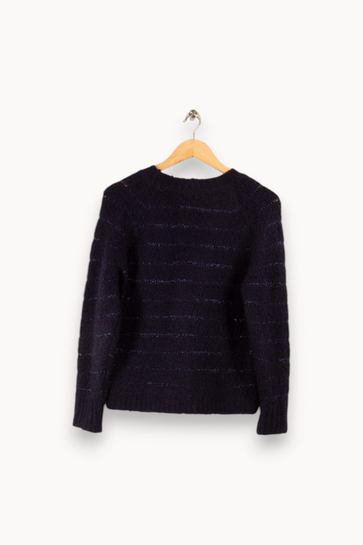 Gilet rayures dicrètes en laine mélangée -  XS/34