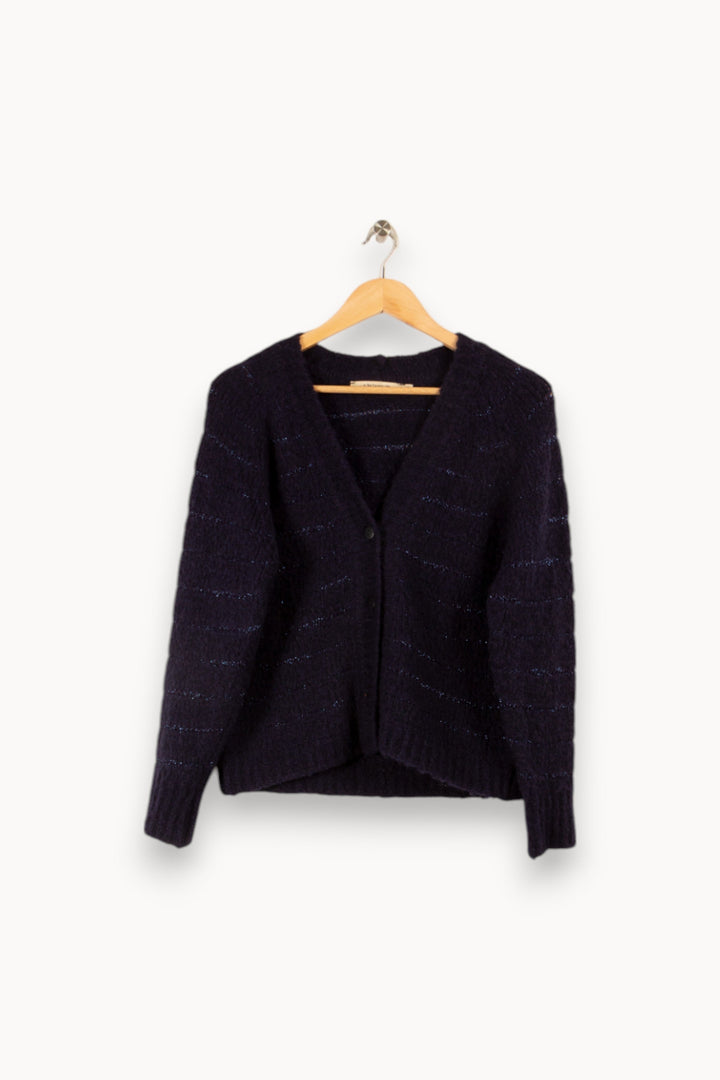 Gilet rayures dicrètes en laine mélangée -  XS/34