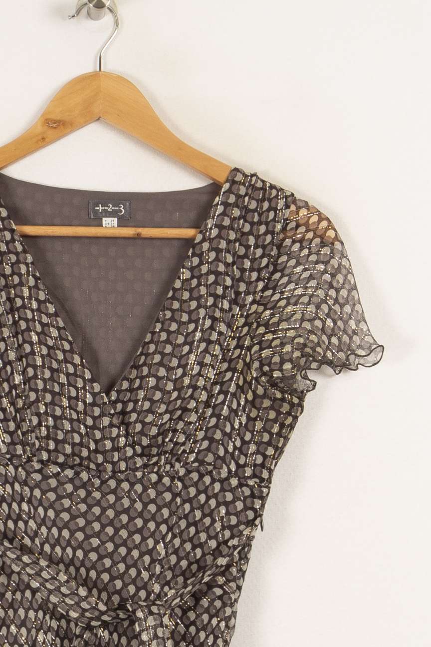 Robe grise à motifs - Taille S/36