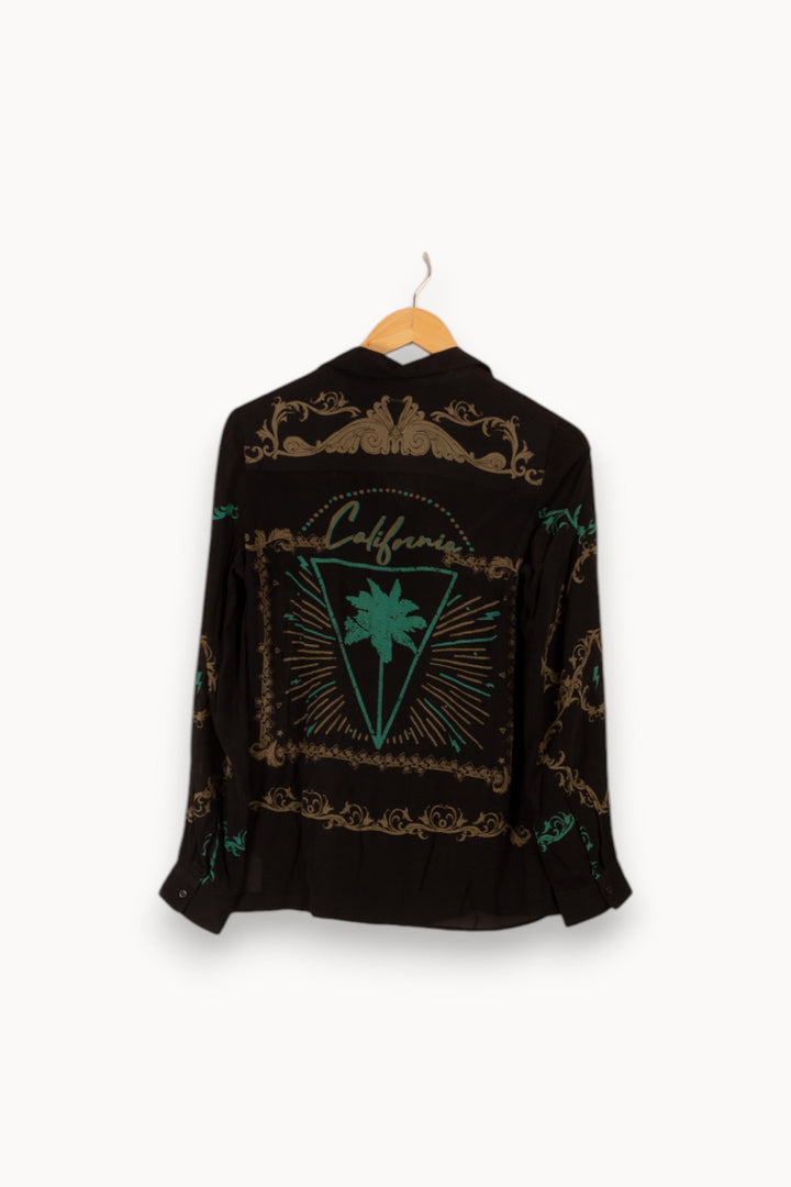 Chemise noire à motifs - Taille XS/34
