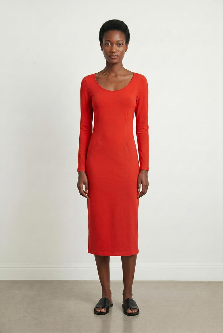 Robe Midi Rouge - Taille XS/34 de la marque Filippa K | PARAD21868 - Vendu par Paradigme - Image 1