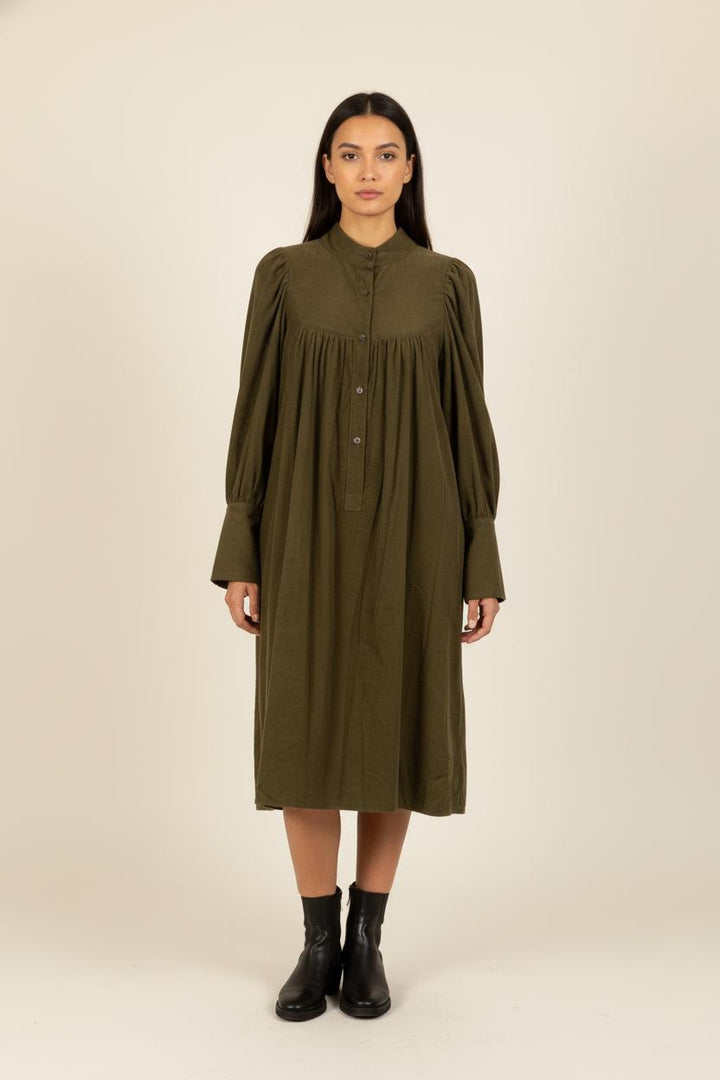 Robe verte côtelée - Taille S/36