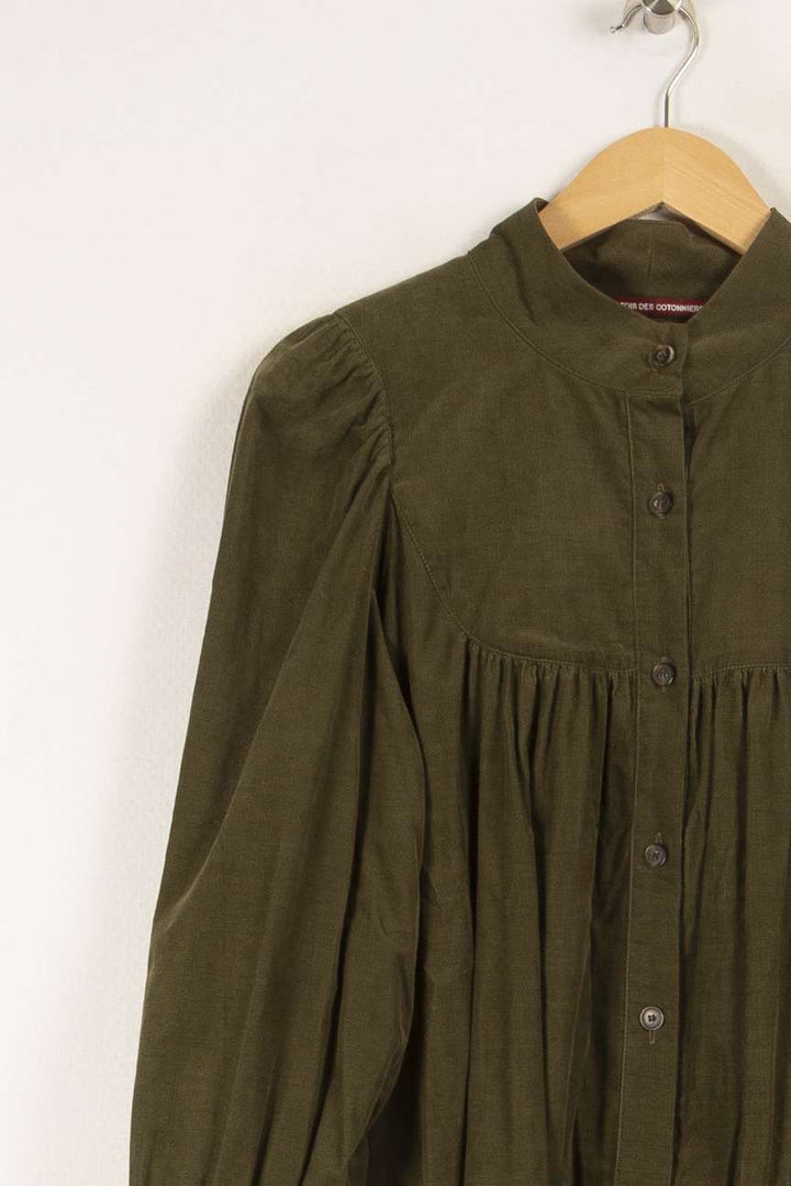 Robe verte côtelée - Taille S/36
