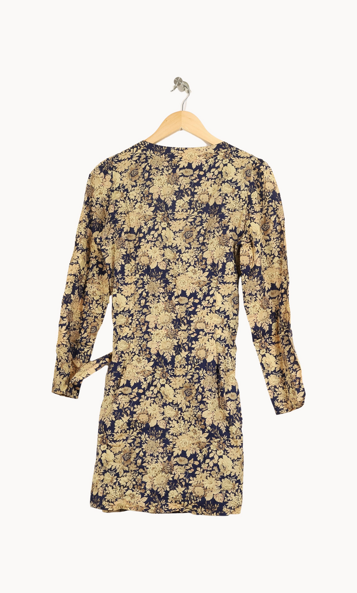 Robe Portefeuille Beige et Bleu - Taille M/38 de la marque Sézane | PARAD21879 - Vendu par Paradigme - Image 4