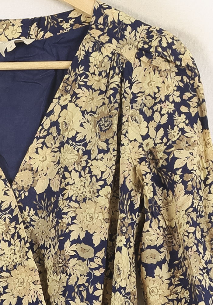 Robe Portefeuille Beige et Bleu - Taille M/38 de la marque Sézane | PARAD21879 - Vendu par Paradigme - Image 3