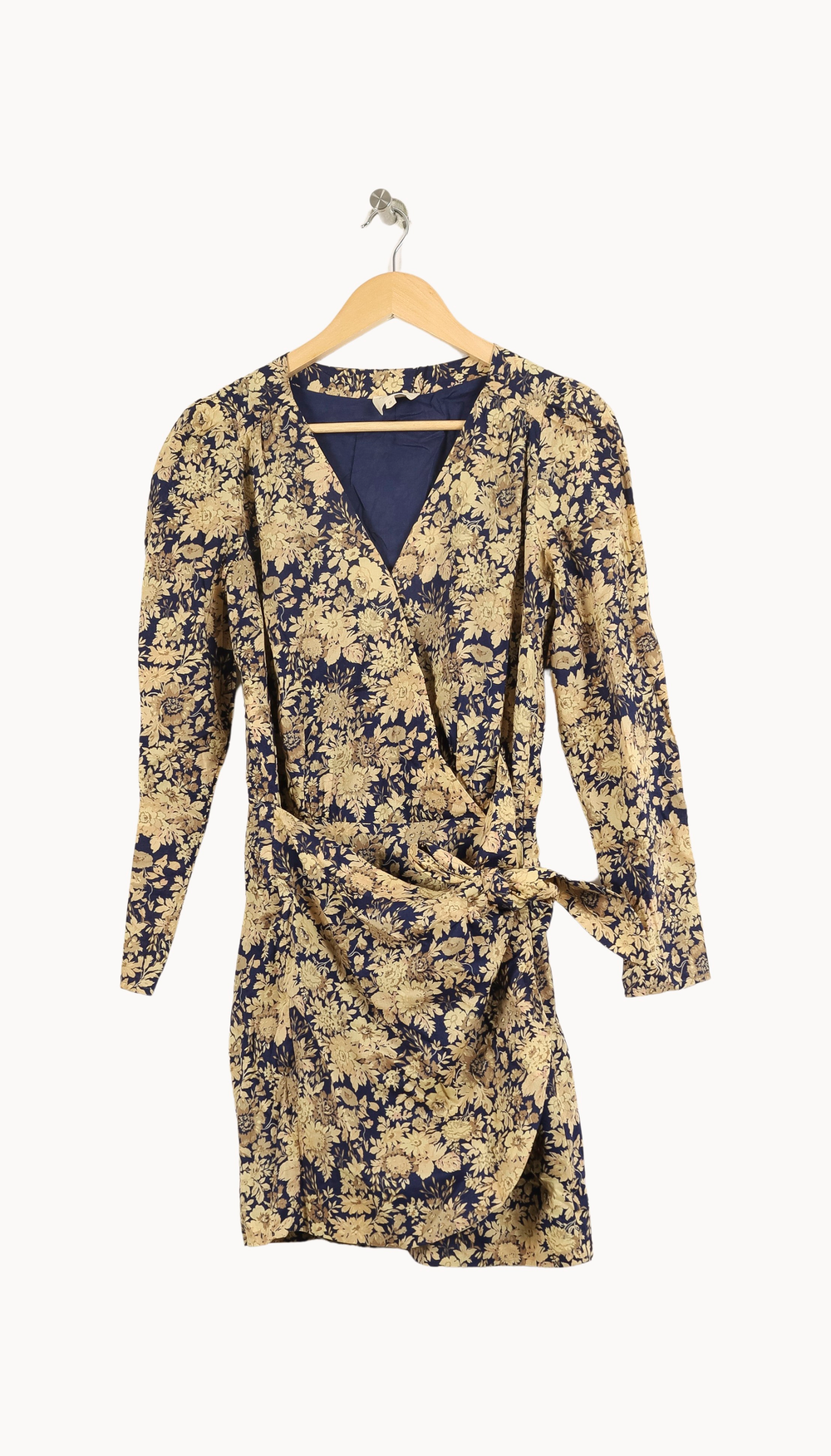 Robe Portefeuille Beige et Bleu - Taille M/38 de la marque Sézane | PARAD21879 - Vendu par Paradigme - Image 2