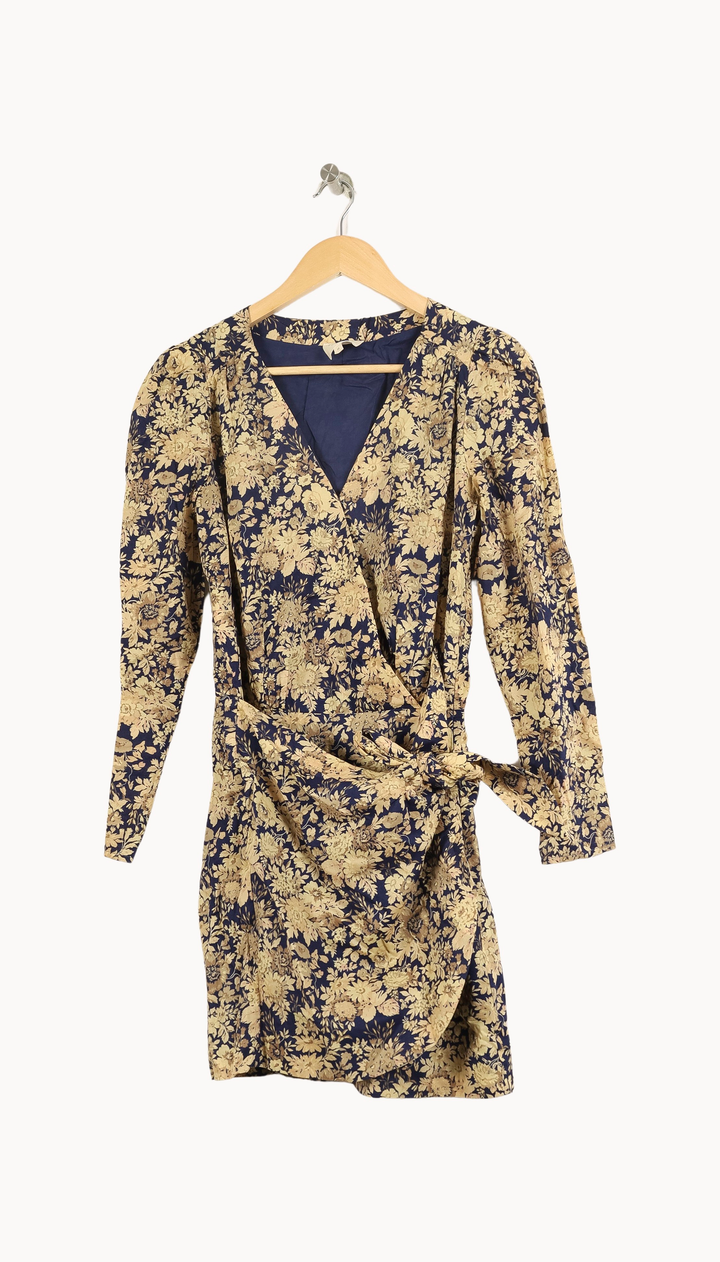 Robe Portefeuille Beige et Bleu - Taille M/38 de la marque Sézane | PARAD21879 - Vendu par Paradigme - Image 2