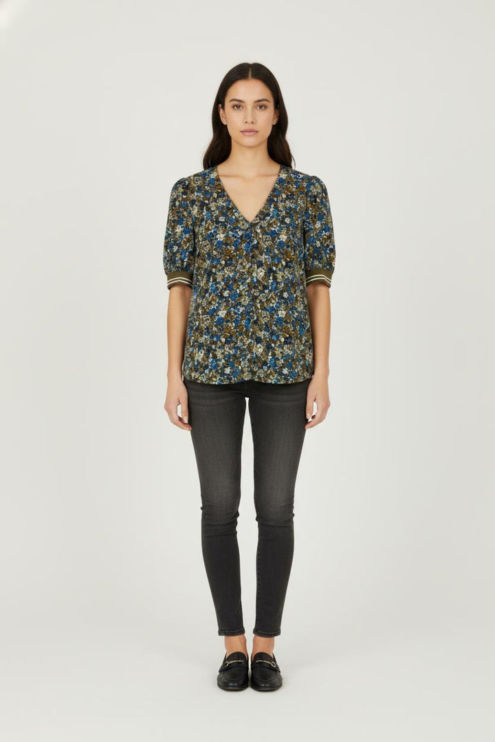 Blouse verte à motifs - Taille L/40