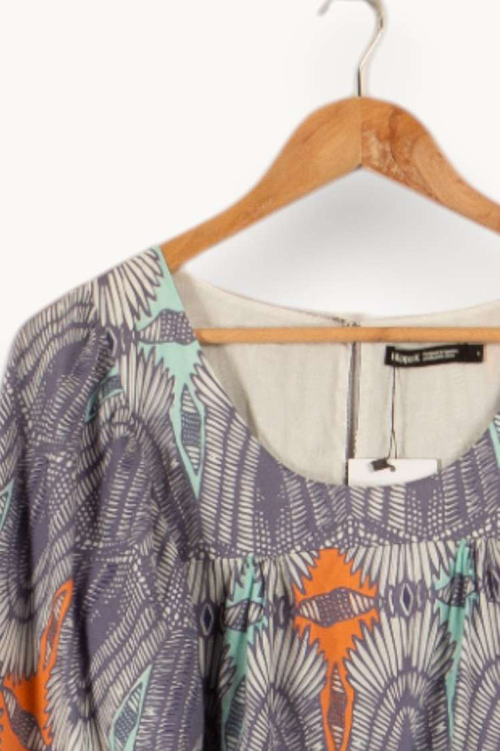 Robe bleue à motifs - Taille S/36
