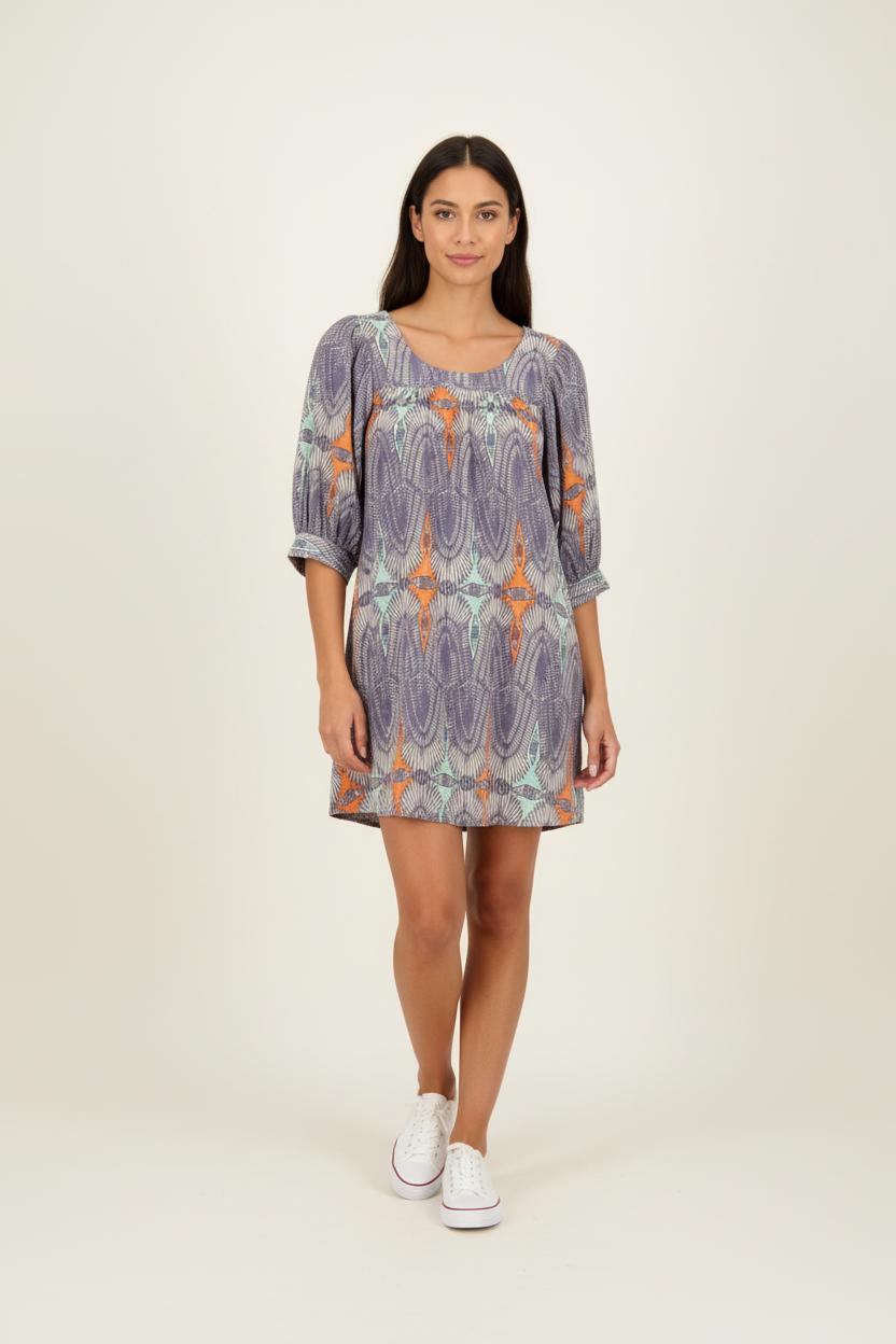 Robe bleue à motifs - Taille S/36
