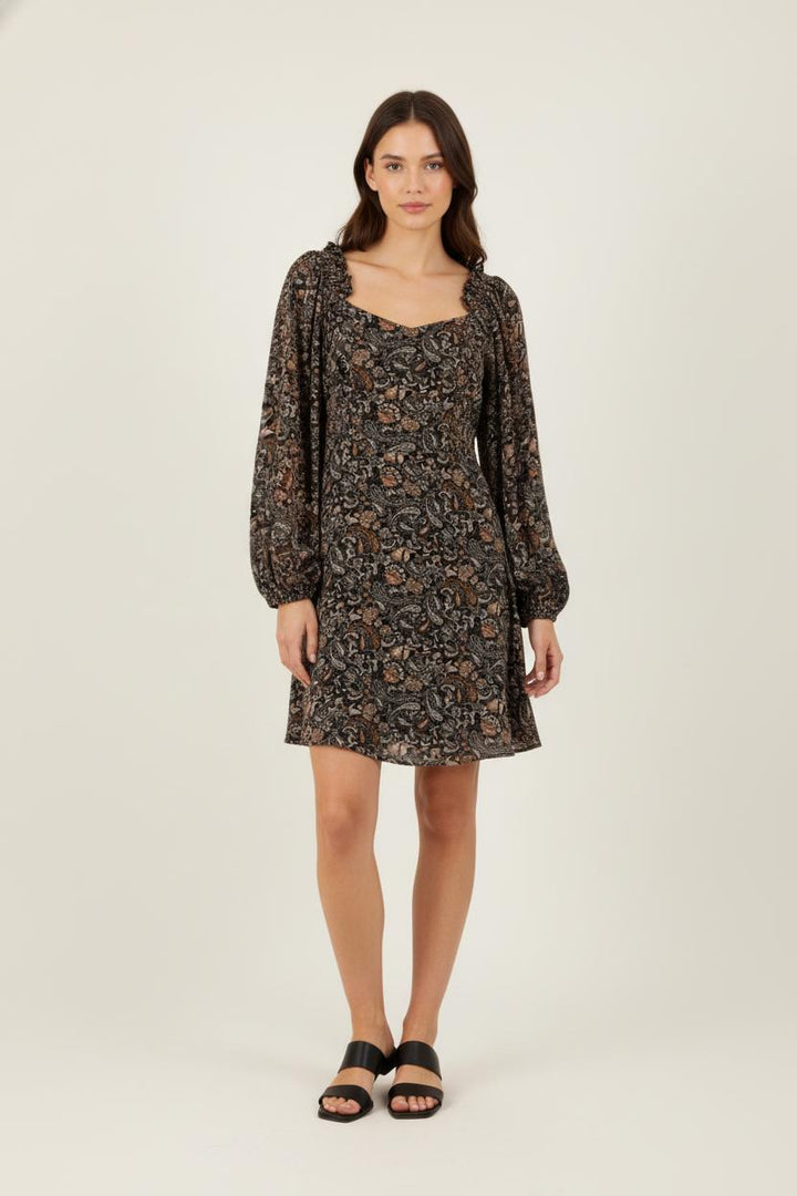 Robe noire à motifs - Taille XS/34