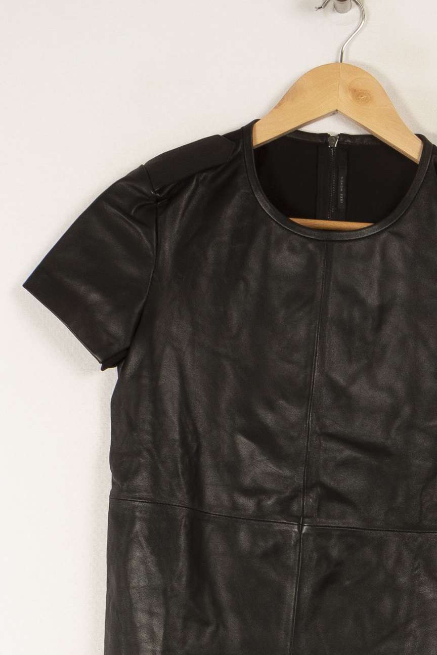 Top en cuir noir - Taille XS/34