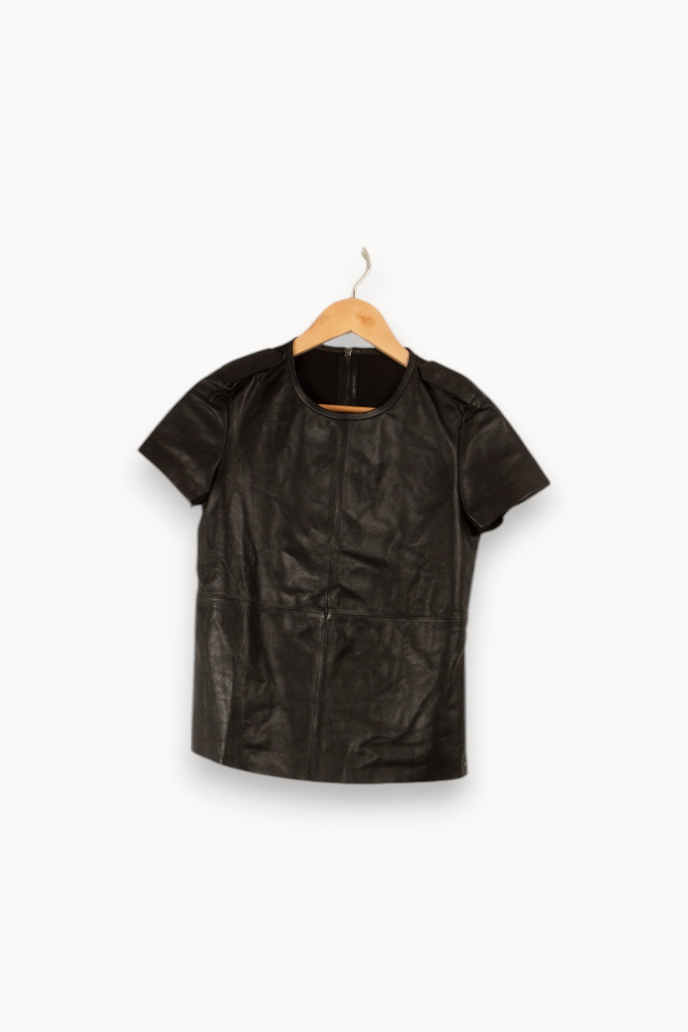 Top en cuir noir - Taille XS/34