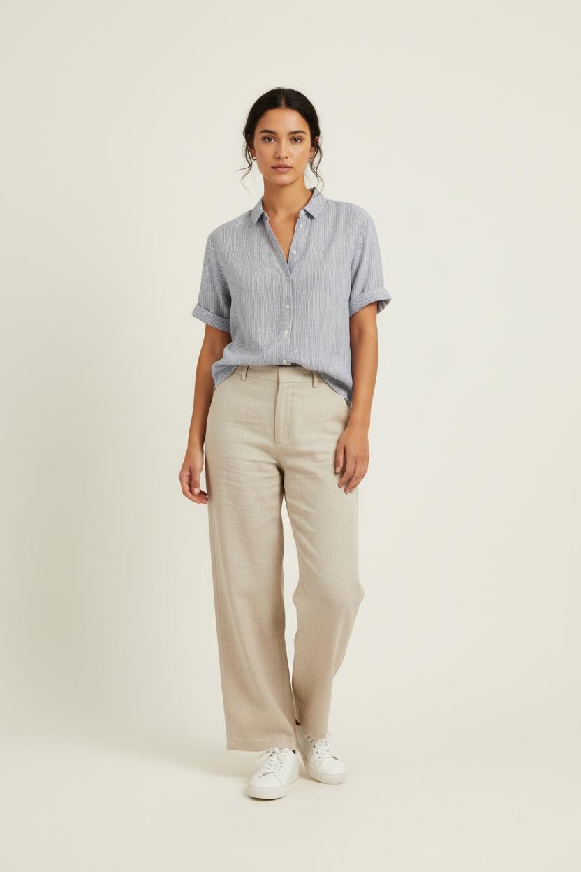 Chemise bleue rayée - Taille XS/34