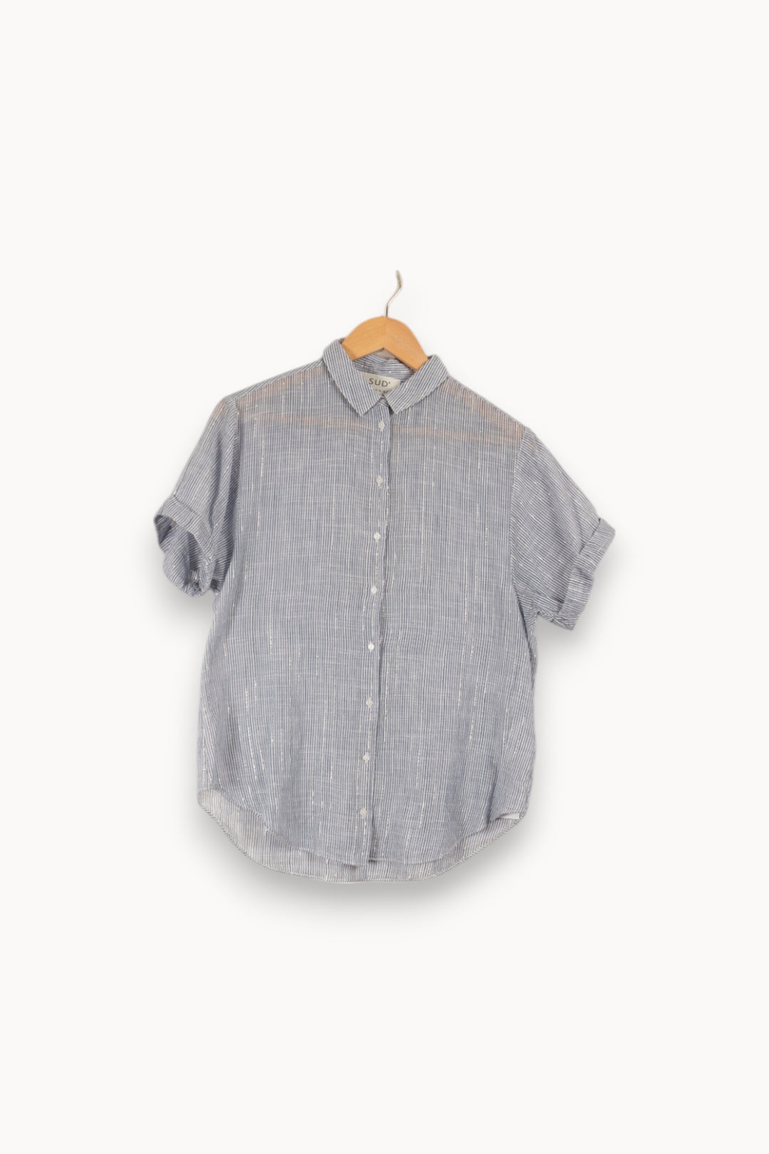 Chemise bleue rayée - Taille M/38 de la marque Sud express | PARAD21963 - Vendu par Paradigme - Image 1