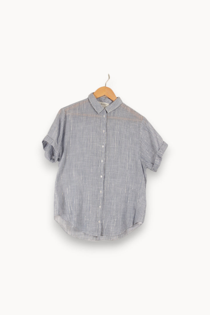 Chemise bleue rayée - Taille M/38 de la marque Sud express | PARAD21963 - Vendu par Paradigme - Image 1