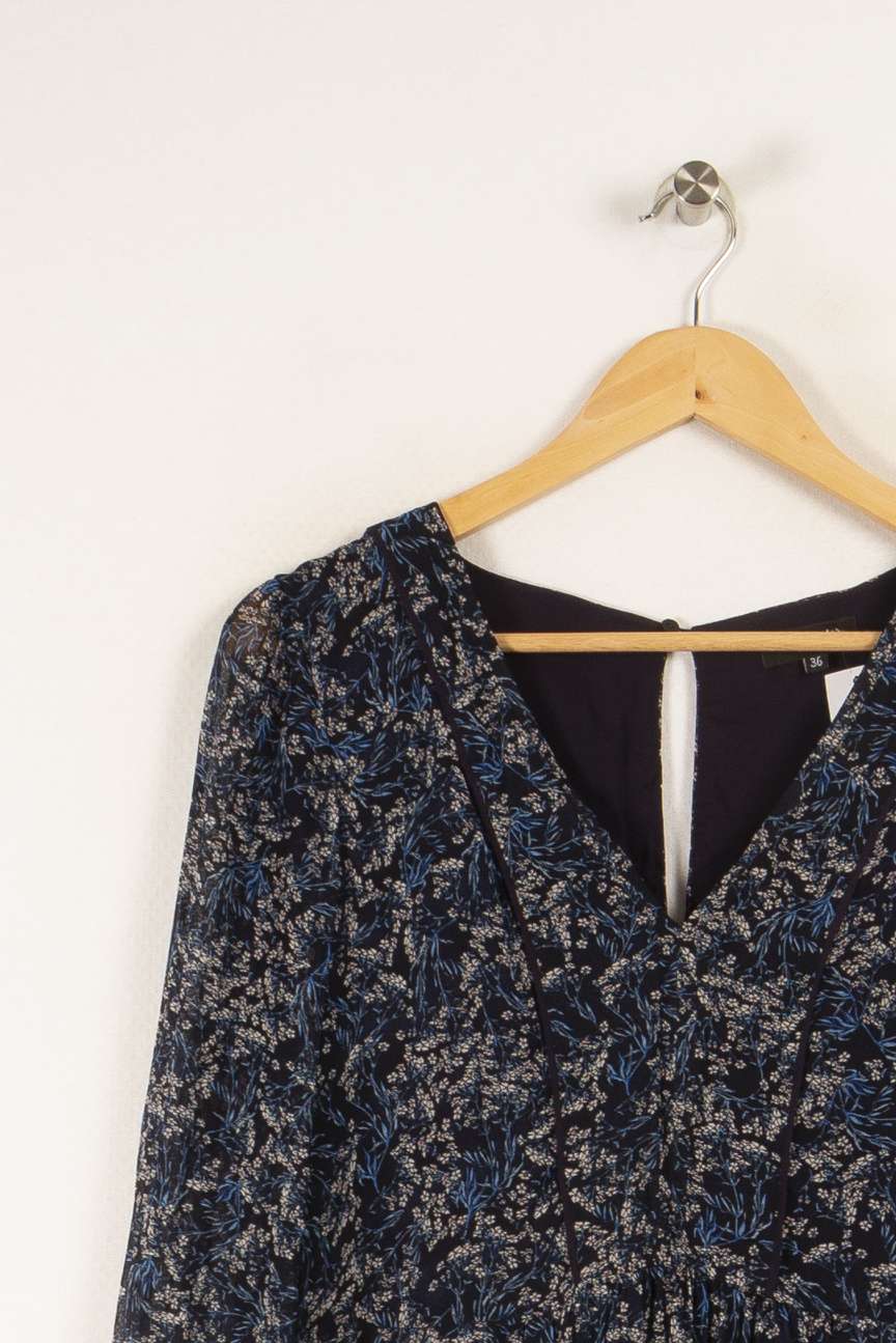Robe bleue fleurie - Taille S/36