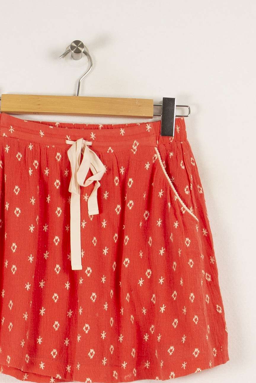 Jupe courte rose à motifs - Taille S/36