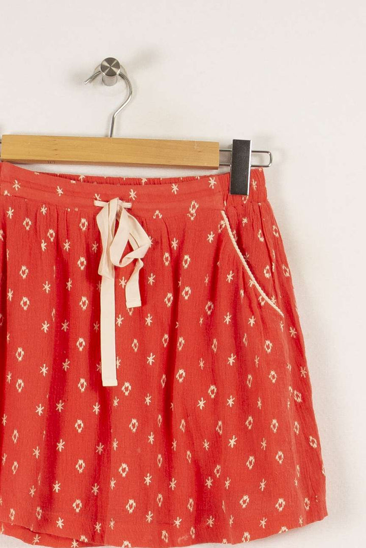 Jupe courte rose à motifs - Taille S/36