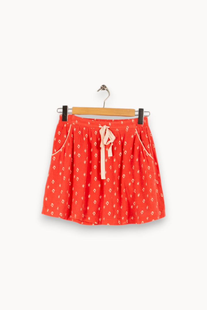 Jupe courte rose à motifs - Taille S/36