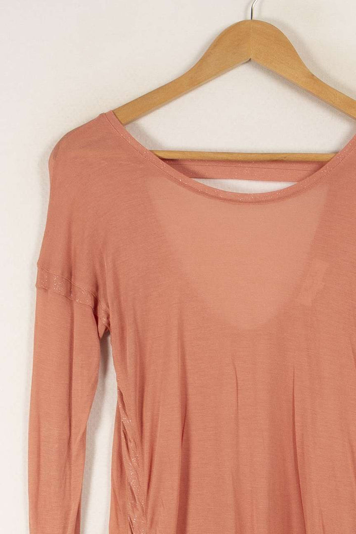 T-shirt manches longues rose - Taille XS/34